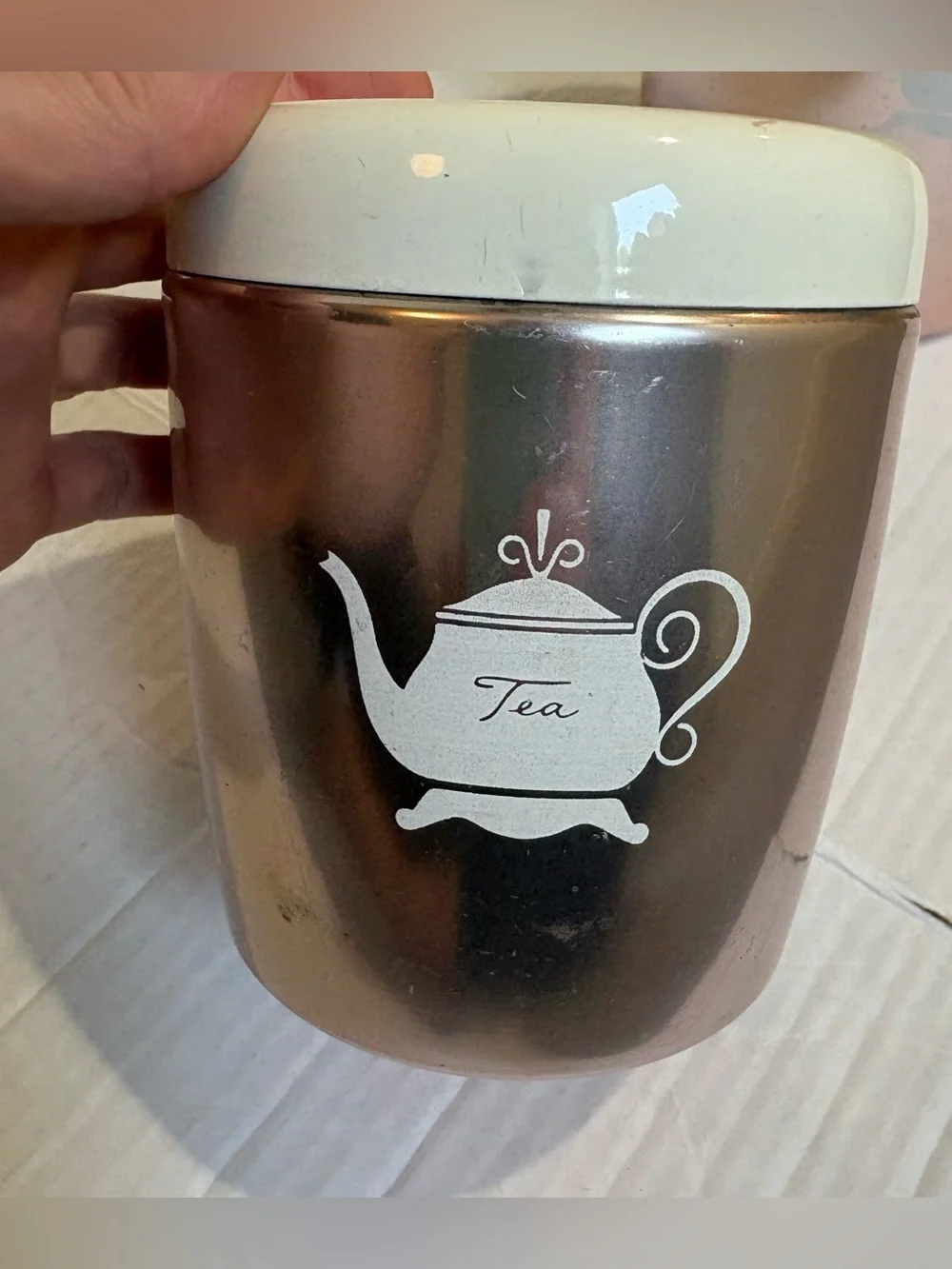 Vintage West Bend Rose Gold Copper Tea And Sugar Canister Set Of 2 Made In USA